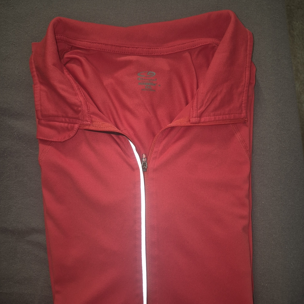 Champion Red Zip-Front Women's Athletic Top